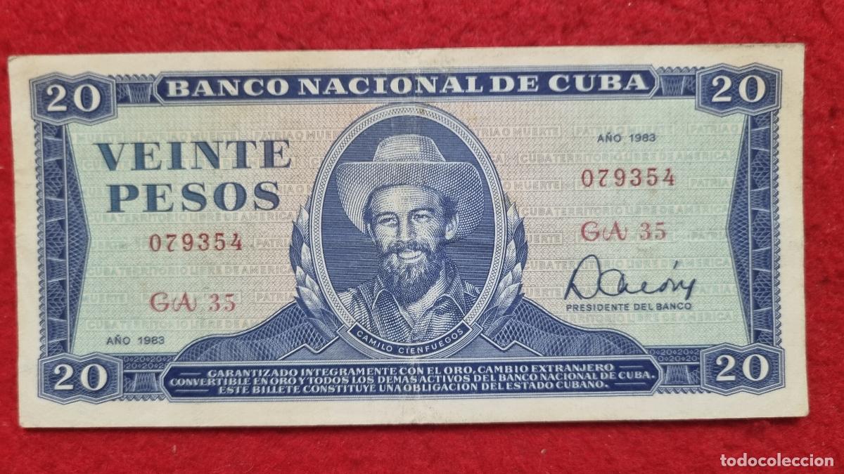 Billetes extranjeros: Q1 BILLETE CUBA 20 PESOS 1983 MBC ORIGINAL T839