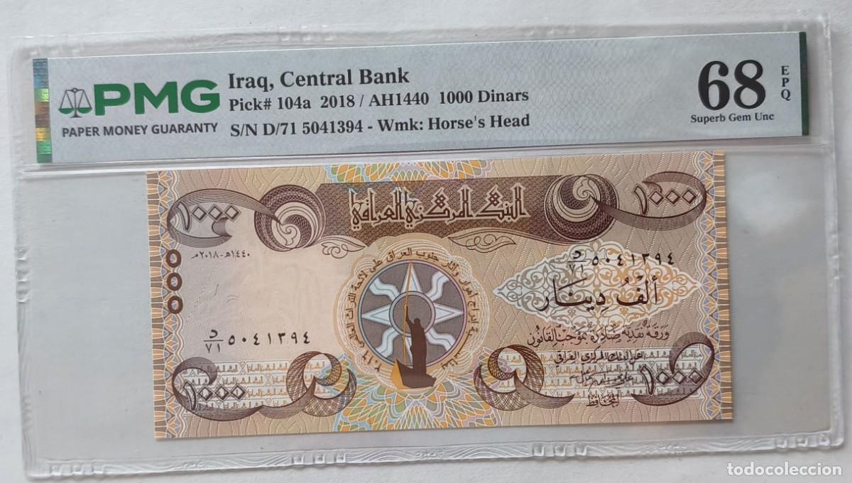 Billetes extranjeros: Billete Iraq 1000 Dinares 2018 PMG 68 Superb Gem Uncirculated Pick 104a