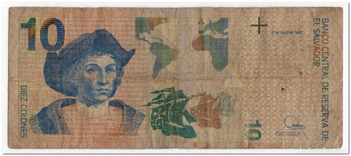 Billetes extranjeros: EL SALVADOR,10 COLONES,1997,P.148,CIRCULATED
