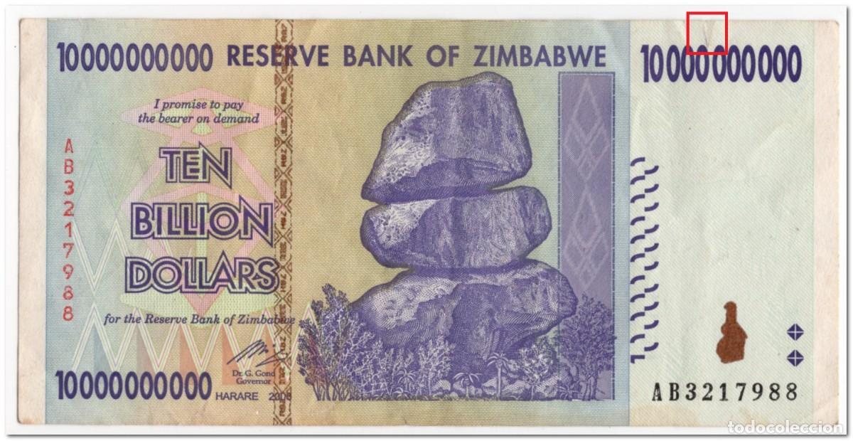 Billetes extranjeros: ZIMBABWE,10 BILLION DOLLARS,2008,P.85,VF - Foto 3
