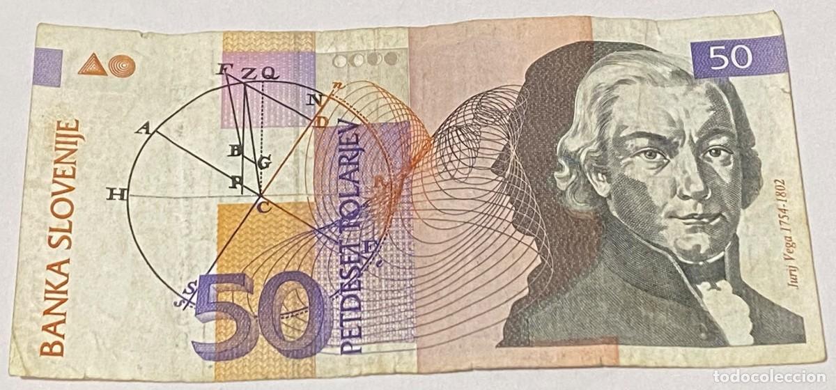 Billetes extranjeros: Billete 1992. 50 Tolar. Eslovenia. MBC. Muy Buena Conservaci&oacute;n