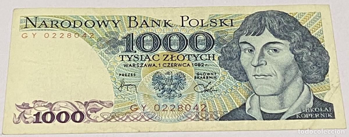 Billetes extranjeros: Billete Polonia. 1982. 1000 Zlotich. MBC. Nicol&aacute;s Cop&eacute;rnico. Muy Buena Conservaci&oacute;n