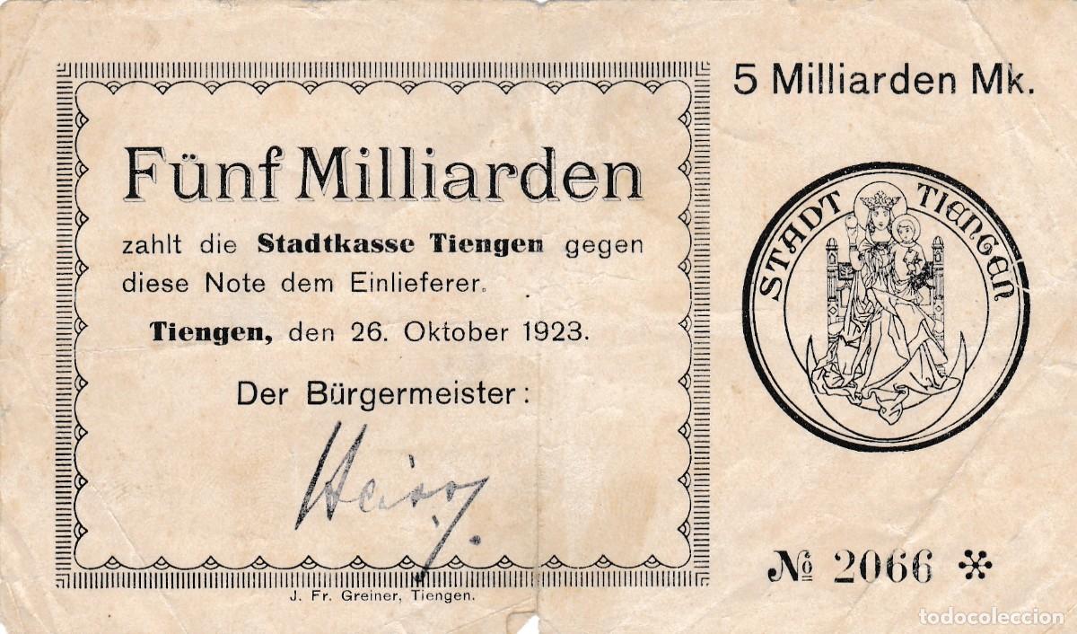 Notas Internacionais: ALEMANIA - 5000000000 MARCOS DE 1923 - VER FOTOS