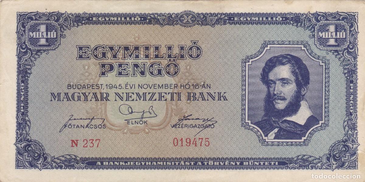 Banconote internazionali: HUNGRIA - 1000000 PENGO DE 1945 - VER FOTOS