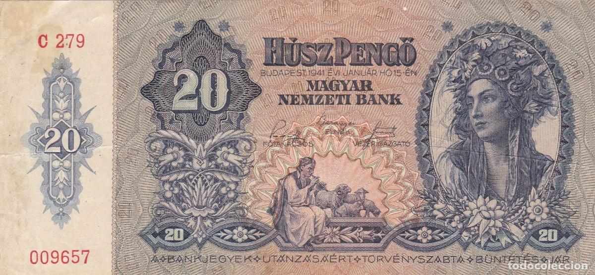 Billetes extranjeros: HUNGRIA - 20 PENGO DE 1941 - VER FOTOS
