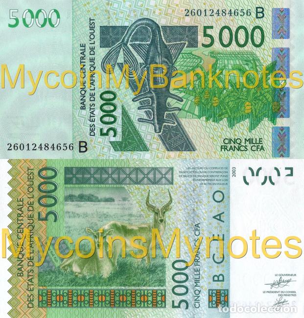 Billetes extranjeros: WEST AFRICAN STATES, Benin, 5000 Francs, 2026, Code B, P-New (Not in catalog), UNC