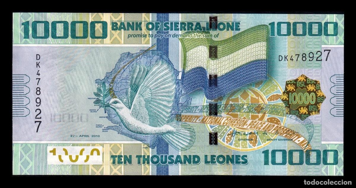 Billetes extranjeros: Sierra Leona 10000 Leones 2010 Pick 33a Sc Unc