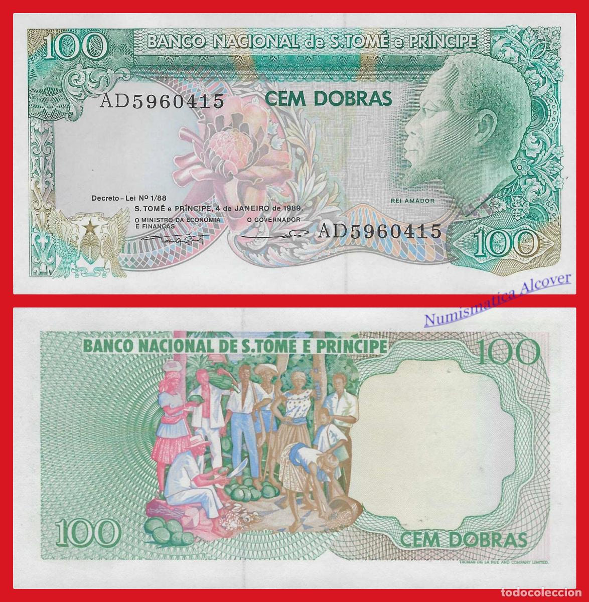 Billetes extranjeros: SANTO TOM&Eacute; Y PR&Iacute;NCIPE 100 Dobras 1989 Pick 60 SC