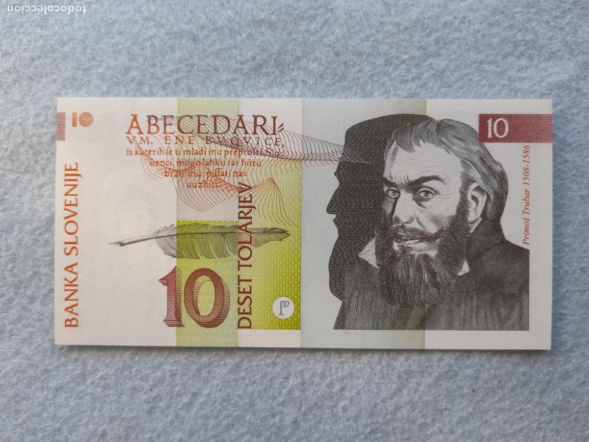 Billetes extranjeros: Eslovenia. 10 Tolarjev. 15 de Enero de 1992. Sin Circular