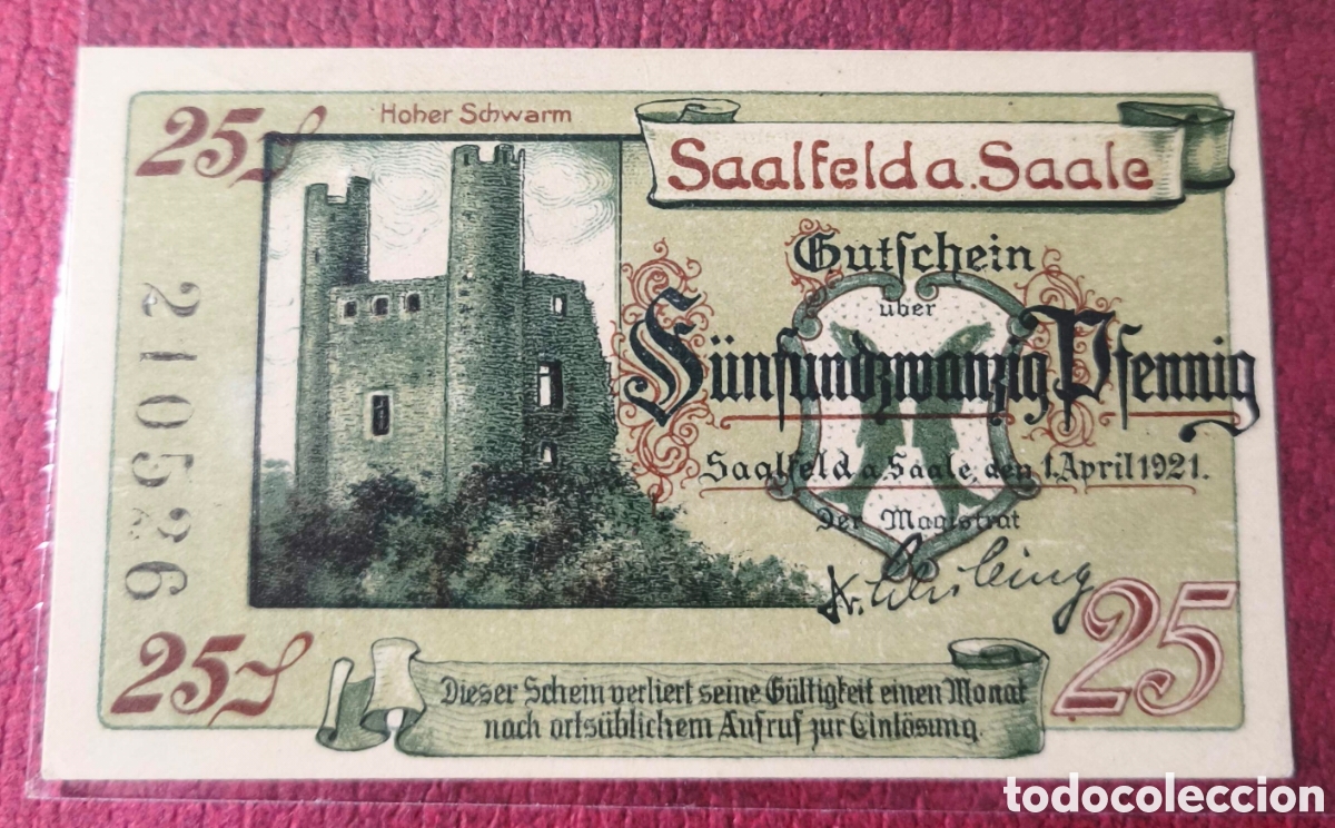 Billetes extranjeros: Alemania. 1921. Notgeld. 10 pfennig