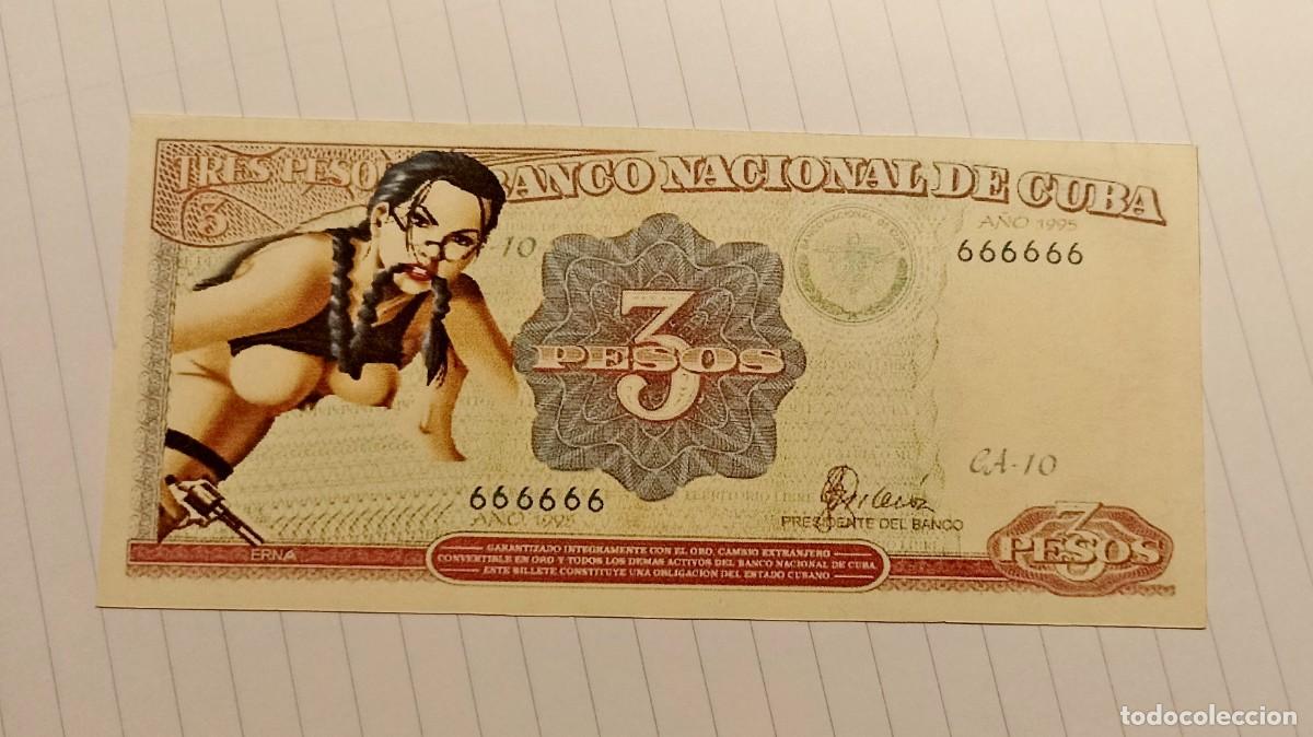 Billetes extranjeros: BILLETE EROTICO BANCO NACIONAL DE CUBA 3 PESOS