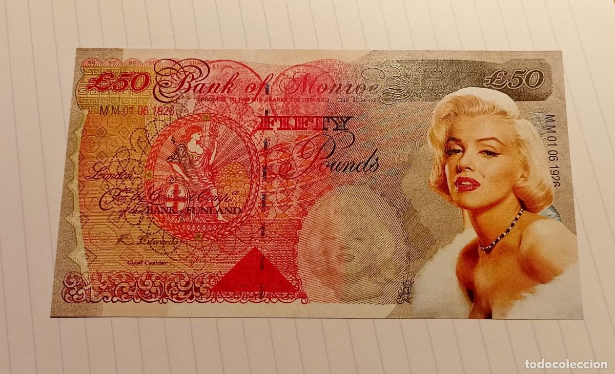 Billetes extranjeros: BILLETE EROTICO BANCO MARILIN MONROE 50 LIBRAS