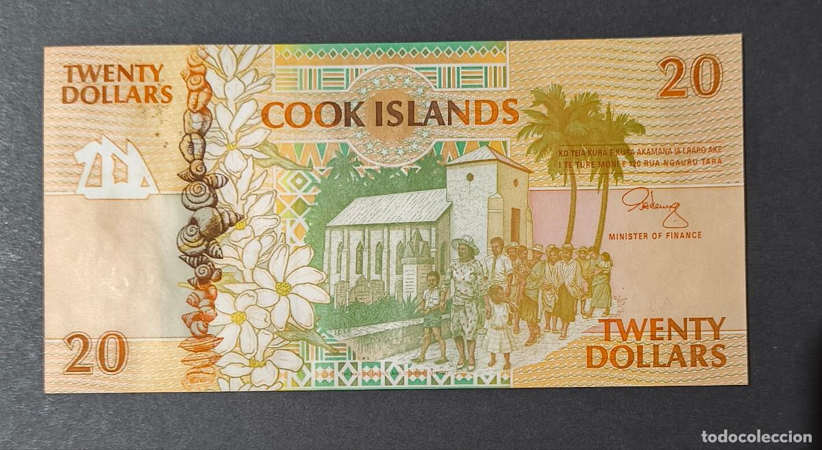 Billetes extranjeros: COOK Islas. 20 dolares (1992). Pick 9. SC-/SC. Fauna, flora... Prefijo AAA. Ver descripcion.