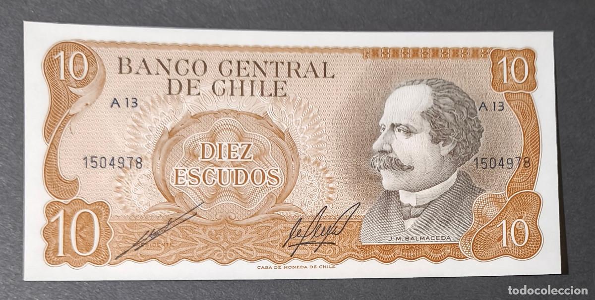 Billetes extranjeros: CHILE. 10 escudos (1970). Pick 143. Variante de firma.