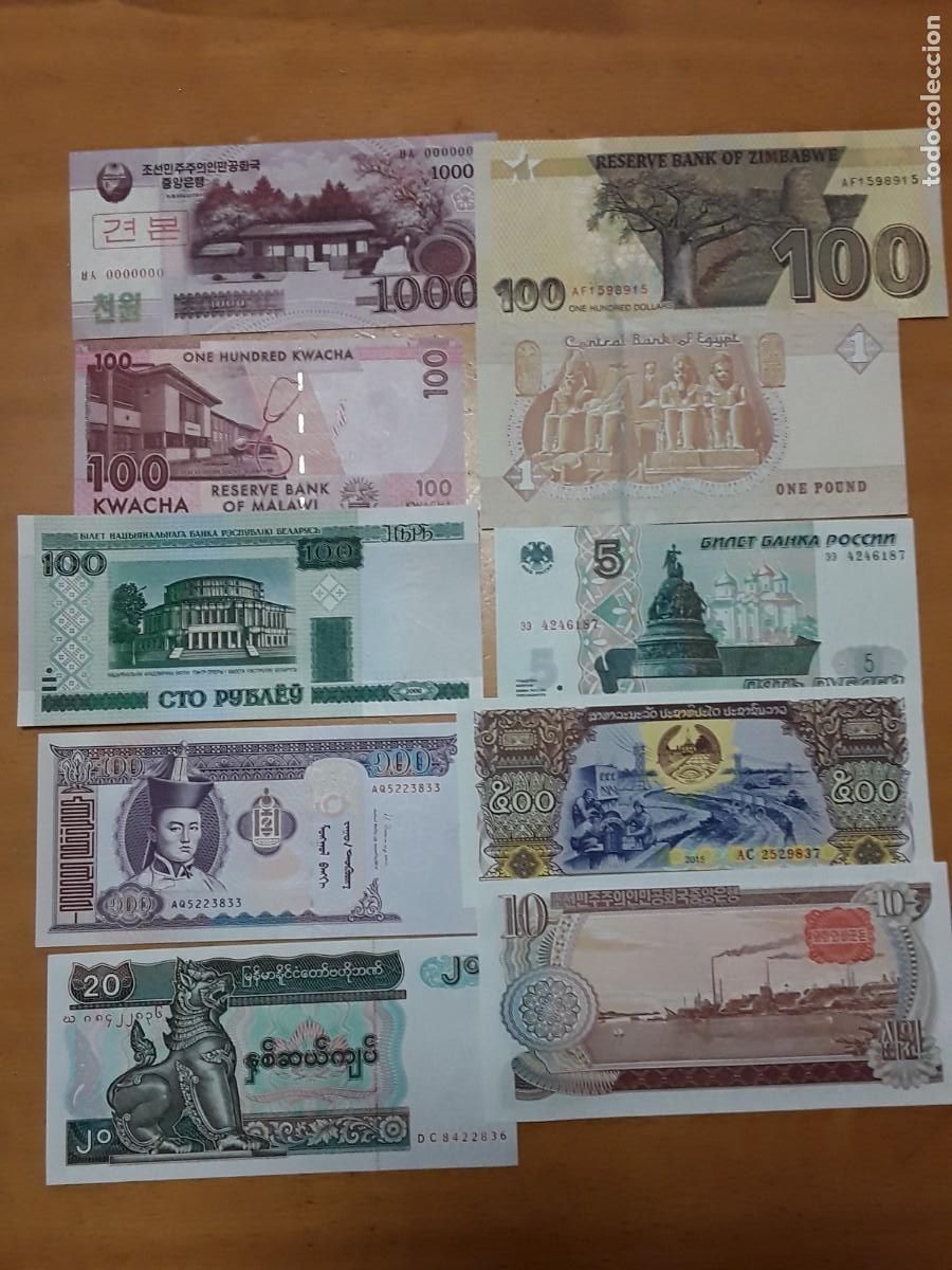 Billetes extranjeros: LOTE 100 BILLETES DIFERENTES SIN CIRCULAR.