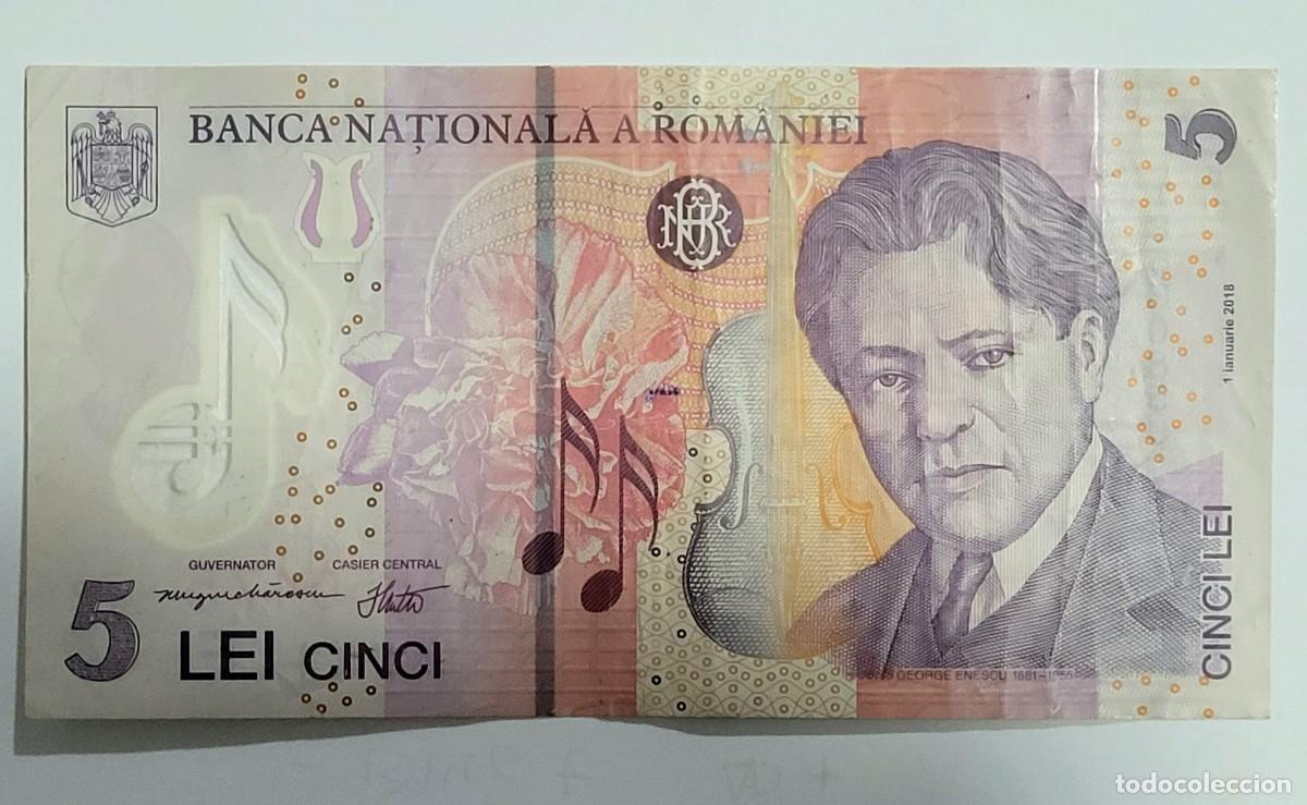Billetes extranjeros: BILLETE DE 5 LEU RUMANIA A&Ntilde;O 2018 PARA COLECCI&Oacute;N