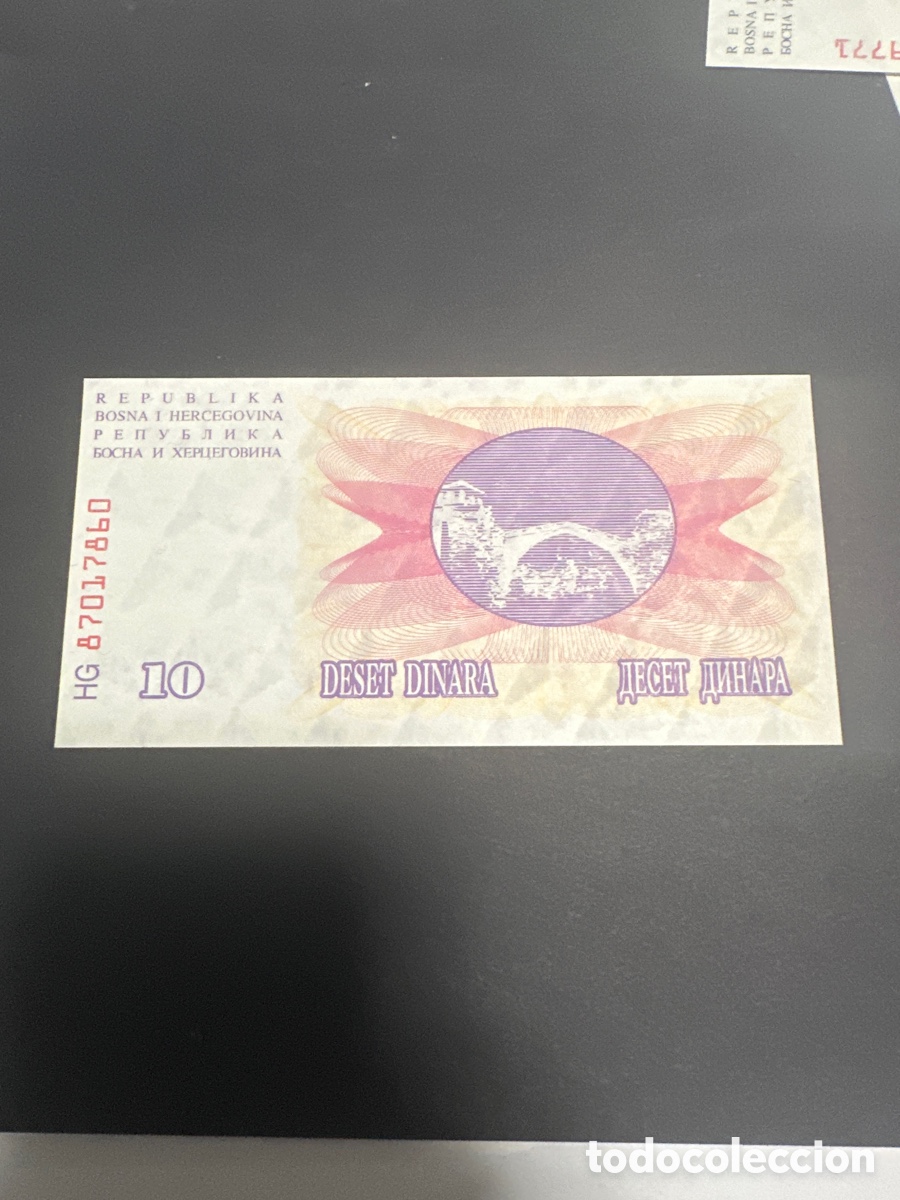 Billetes extranjeros: Billete de Bosnia Herzegovina 10 dinara a&ntilde;o 1992 sin circular