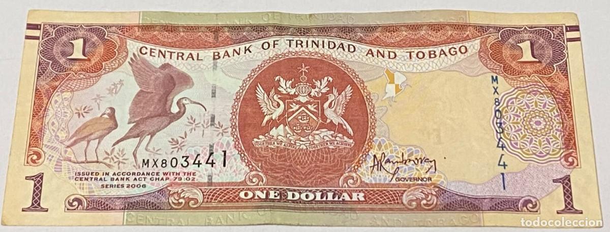 Billetes extranjeros: Billete 2014. 2006. 1 D&oacute;lar. Trinidad y Tobago. P&aacute;jaros. Banco. P-46 A.1. MBC. Firmas: Jwala Ramba
