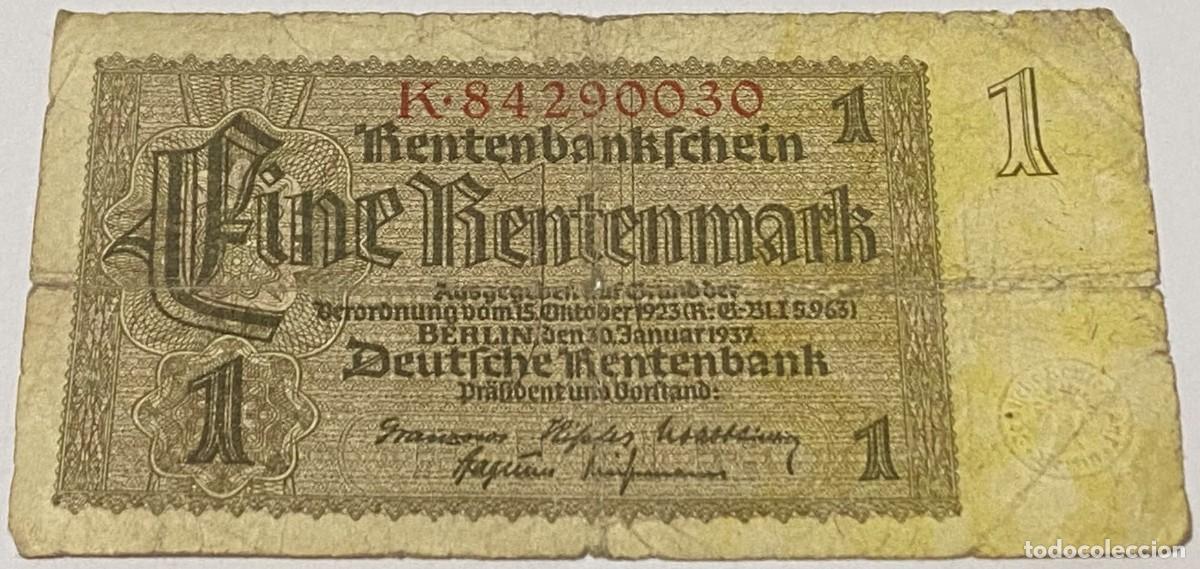 Billetes extranjeros: Billete 1937. 1 Marco. Berl&iacute;n, Alemania. Tercer Reich. Alemania. Pre II Guerra Mundial. BC