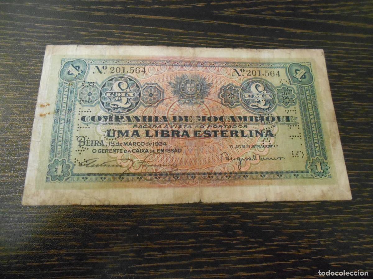 Billetes extranjeros: COMPA&Ntilde;&Iacute;A DE MOZAMBIQUE, BEIRA, PICK R31, BILLETE RAR&Iacute;SIMO, 1 LIBRA ESTERLINA 1934, RC