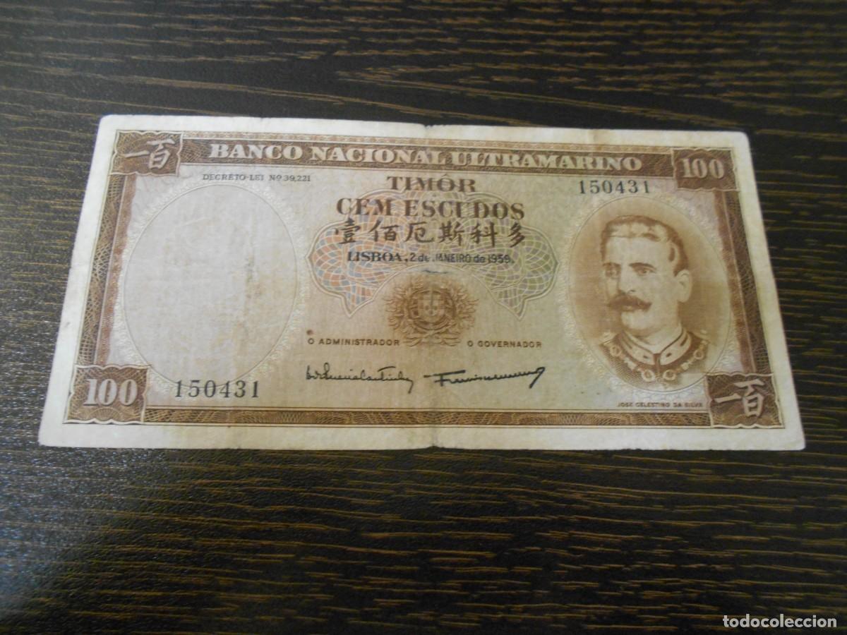Billetes extranjeros: TIMOR, BILLETE 100 ESCUDOS 1959, PICK 24, RC, OJO FIRMAS