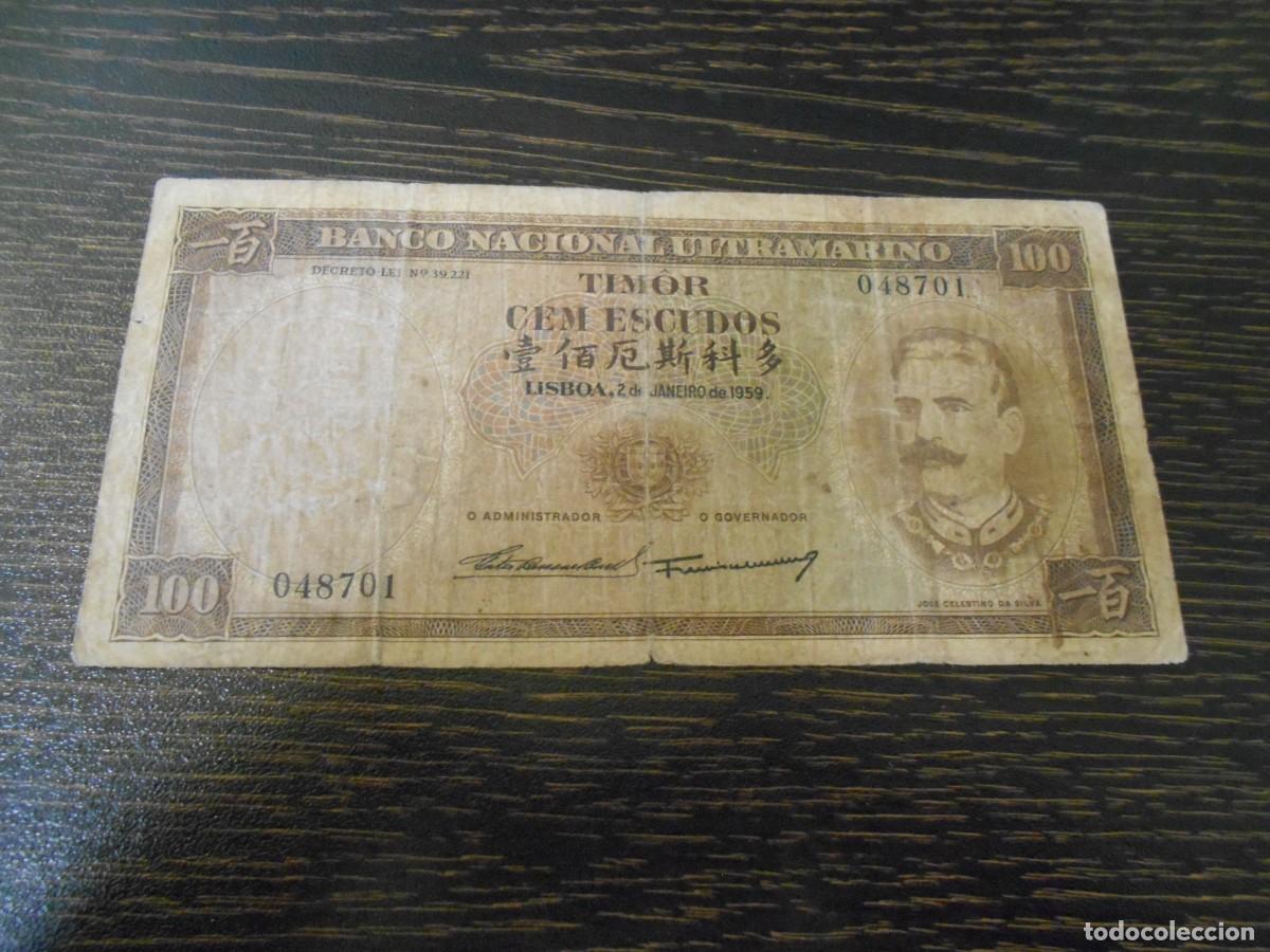 Billetes extranjeros: TIMOR, BILLETE 100 ESCUDOS 1959, PICK 24, RC, OJO FIRMAS
