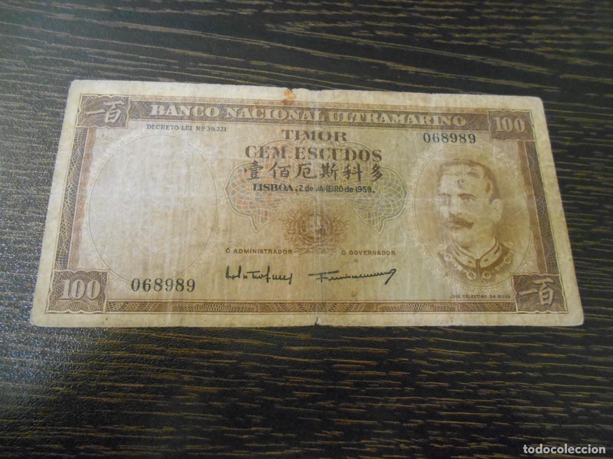 Billetes extranjeros: TIMOR, BILLETE 100 ESCUDOS 1959, PICK 24, RC, OJO FIRMAS