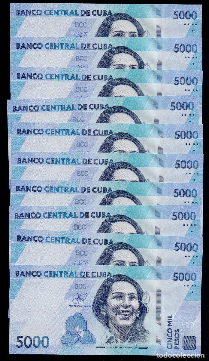 Billetes extranjeros: CUBA 5000 PESOS 2026 UNC/SC Pick.NL SET 10 CONSECUTIVOS Alfa LAA-08 Con la serie SÓLIDA al 444444