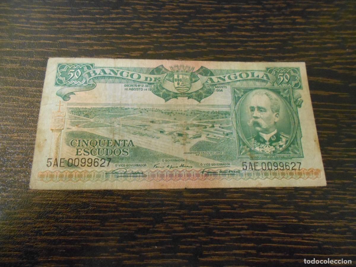 Billetes extranjeros: ANGOLA, BILLETE ANTIGUO 50 ESCUDOS 1956, PICK 88, BILLETE RARO, RC