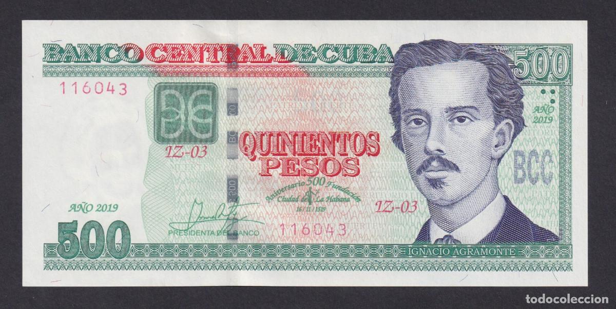 Billetes extranjeros: CUBA 500 PESOS 2019 UNC/SC CONMEMORATIVO REEMPLAZO REPOSICION REPLACEMENT