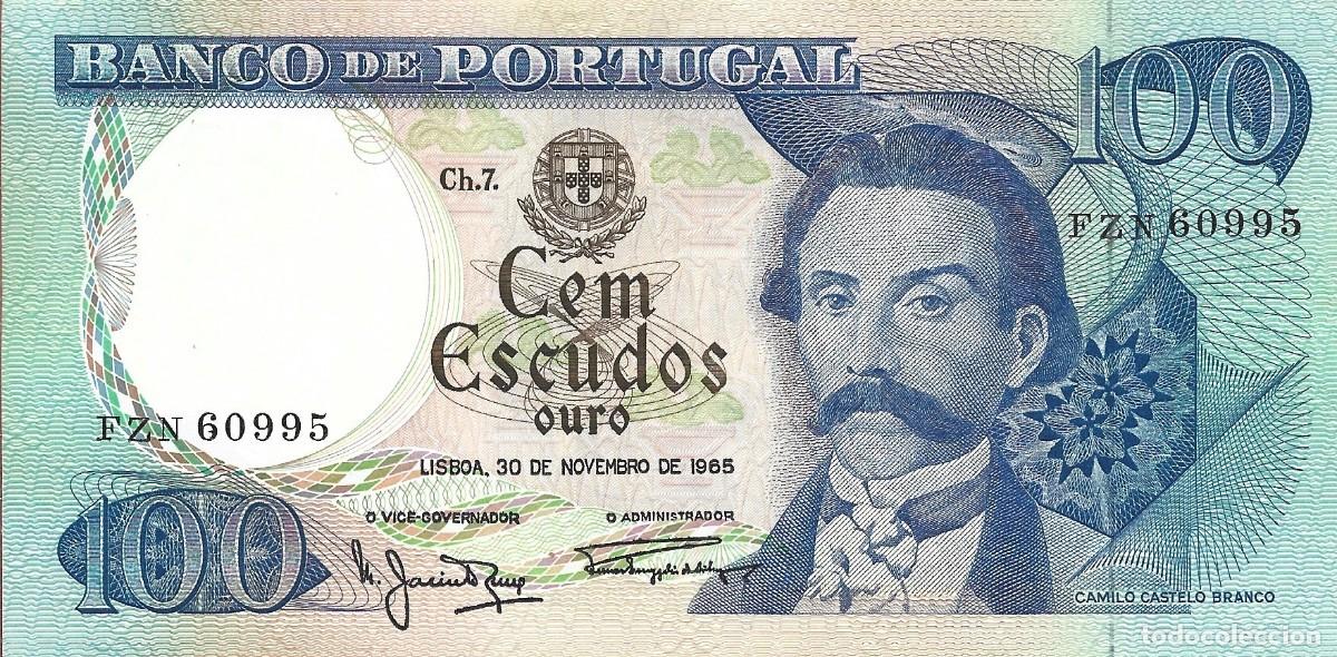Billetes extranjeros: Billete PORTUGAL 1965. 100 Escudos. P169a.2. C. Castelo Branco. EMK 42980.