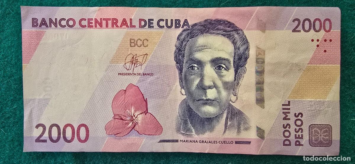 Billetes extranjeros: BILLETE 2000 PESOS DE CUBA (2026) MARIANA GRAJALES