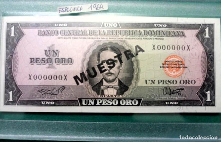 International Banknotes: Rep&uacute;blica Dominicana, 1 Peso Oro, 1964-73 Banco Central, Muestra, Santo Domingo