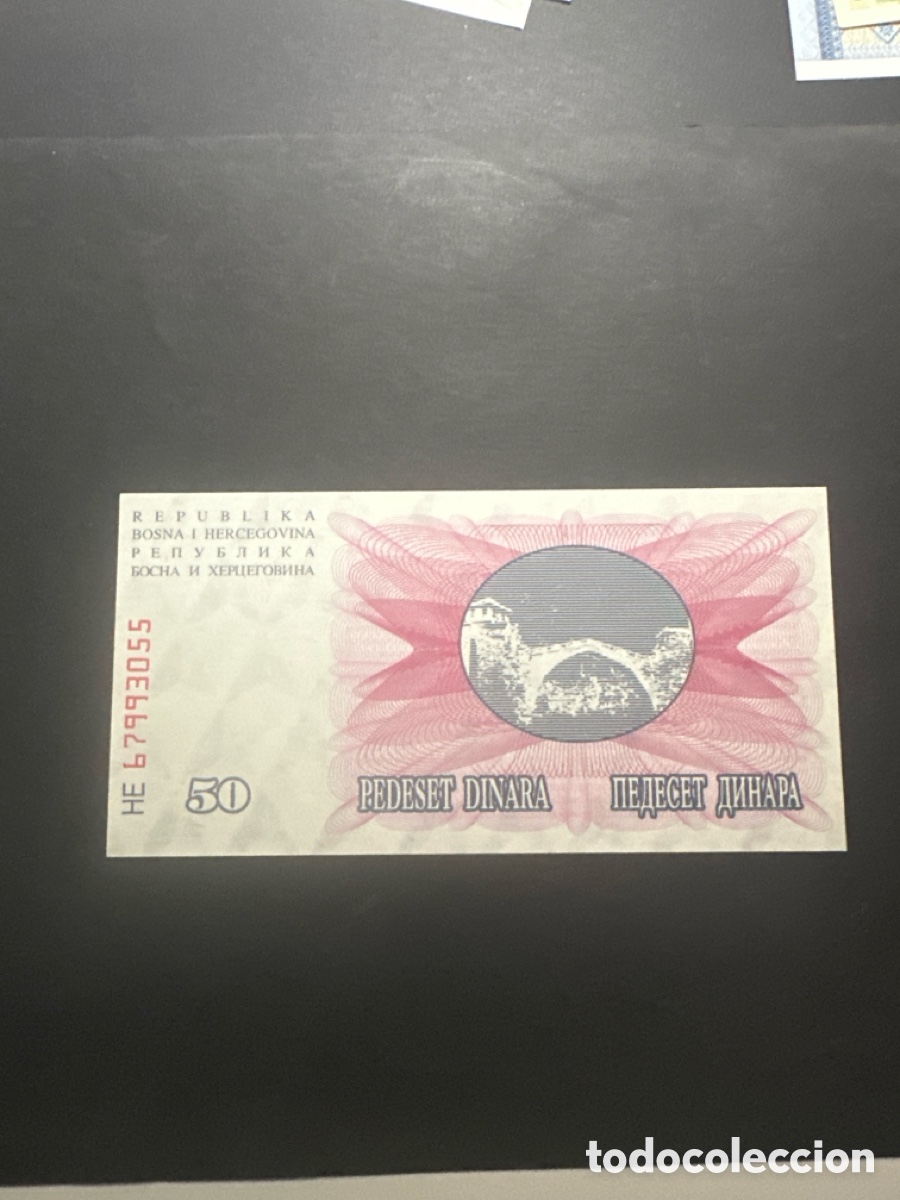 Billetes extranjeros: Billete de Bosnia Herzegovina de 50 dinara sin circular