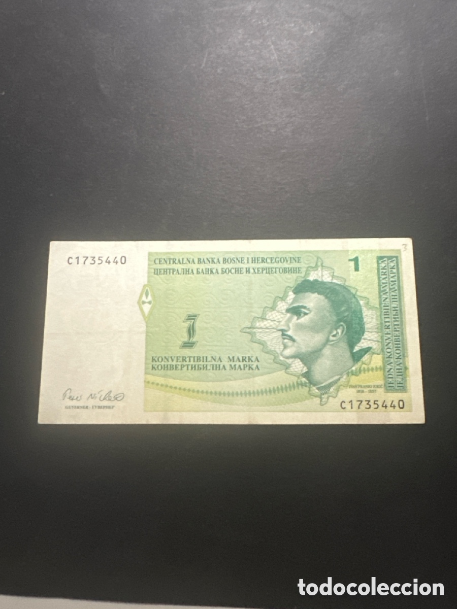 Billetes extranjeros: Billete de Bosnia Herzegovina de 1 Maria sin circular