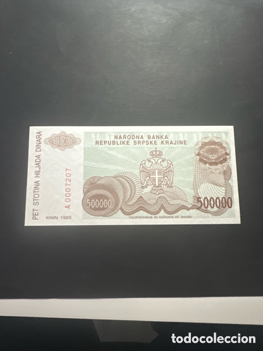 Billetes extranjeros: Billete de Serbia de 500000 dinara sin circular