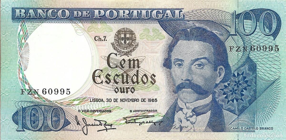 Billetes extranjeros: Billete PORTUGAL 1965. 100 Esudos. P169a.1. FZN 60995.R (7 &euro;)