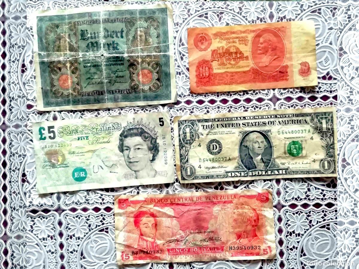Billetes extranjeros: BILLETES INTERNACIONALES - LOTE 5 BILLETES