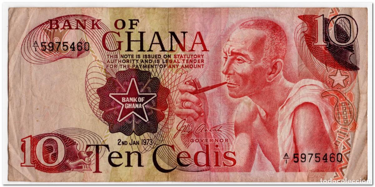 Billetes extranjeros: GHANA,10 CEDIS,1973,P.16a,F