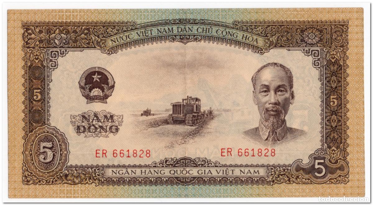 Billetes extranjeros: VIET NAM,5 DONG,1958,P.73,XF