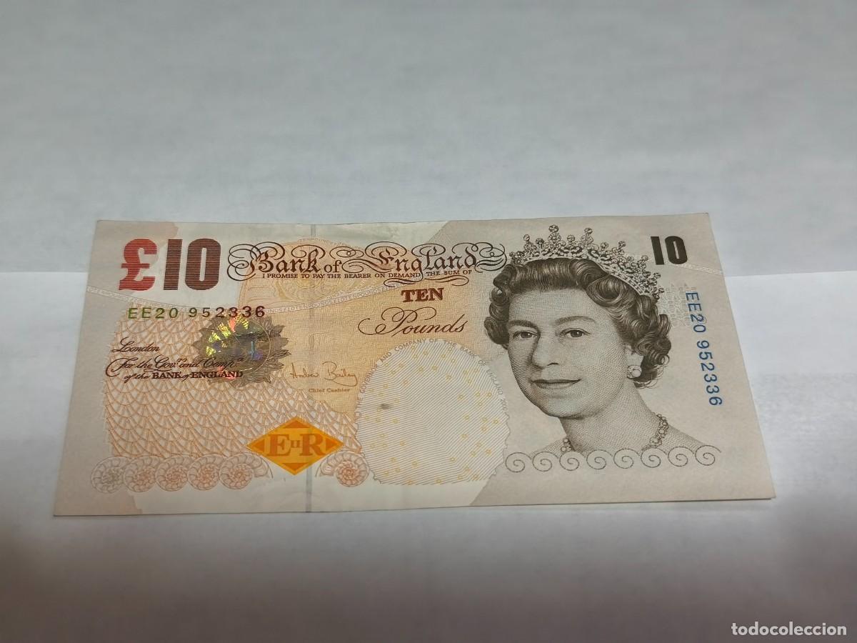 Billetes extranjeros: Inglaterra 10libras 2000 VF.