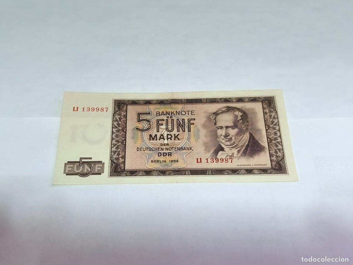 Billetes extranjeros: DDR 5mark 1964 VF.DDR.