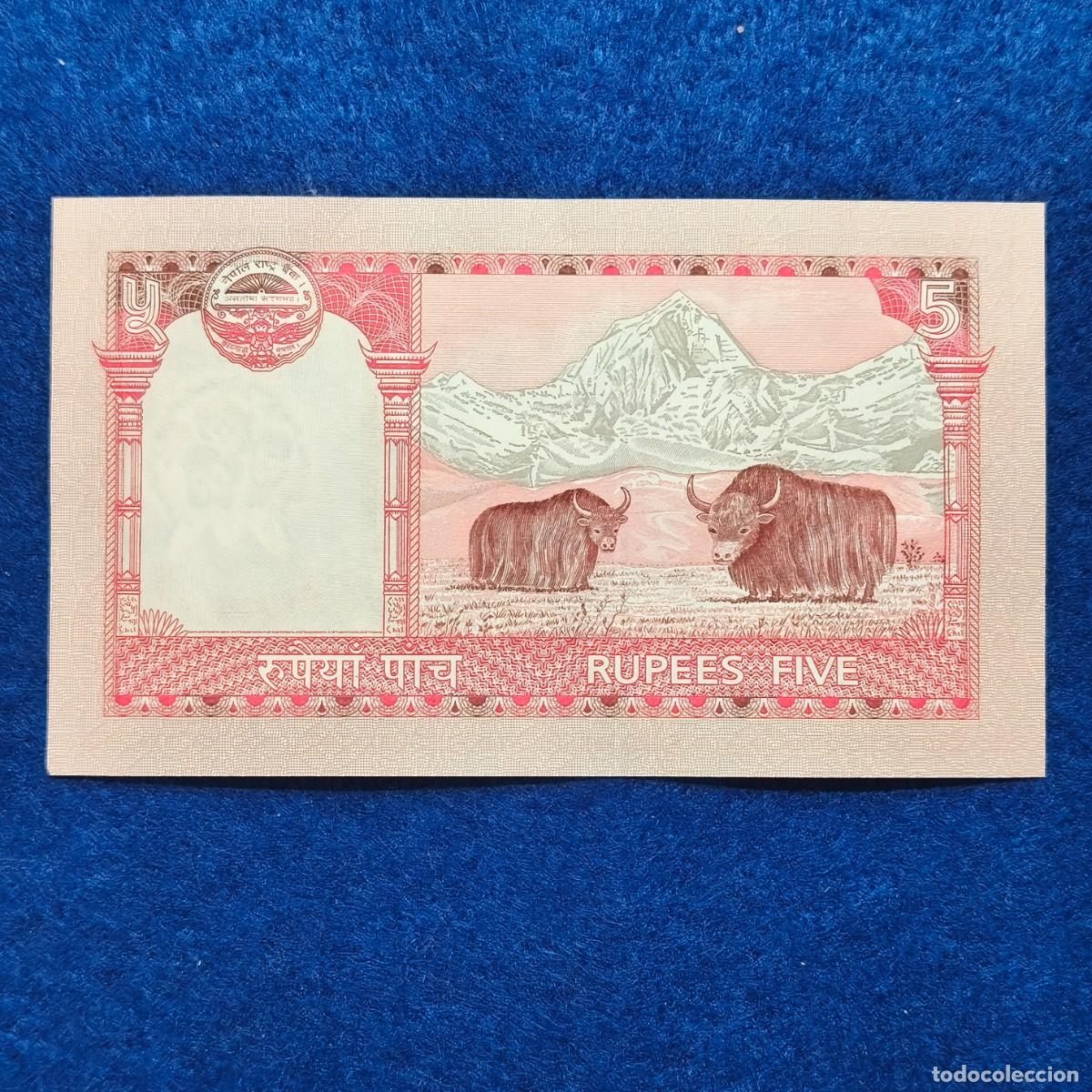 Billetes extranjeros: 5 RUPIAS DE NEPAL. A&Ntilde;O - Foto 3