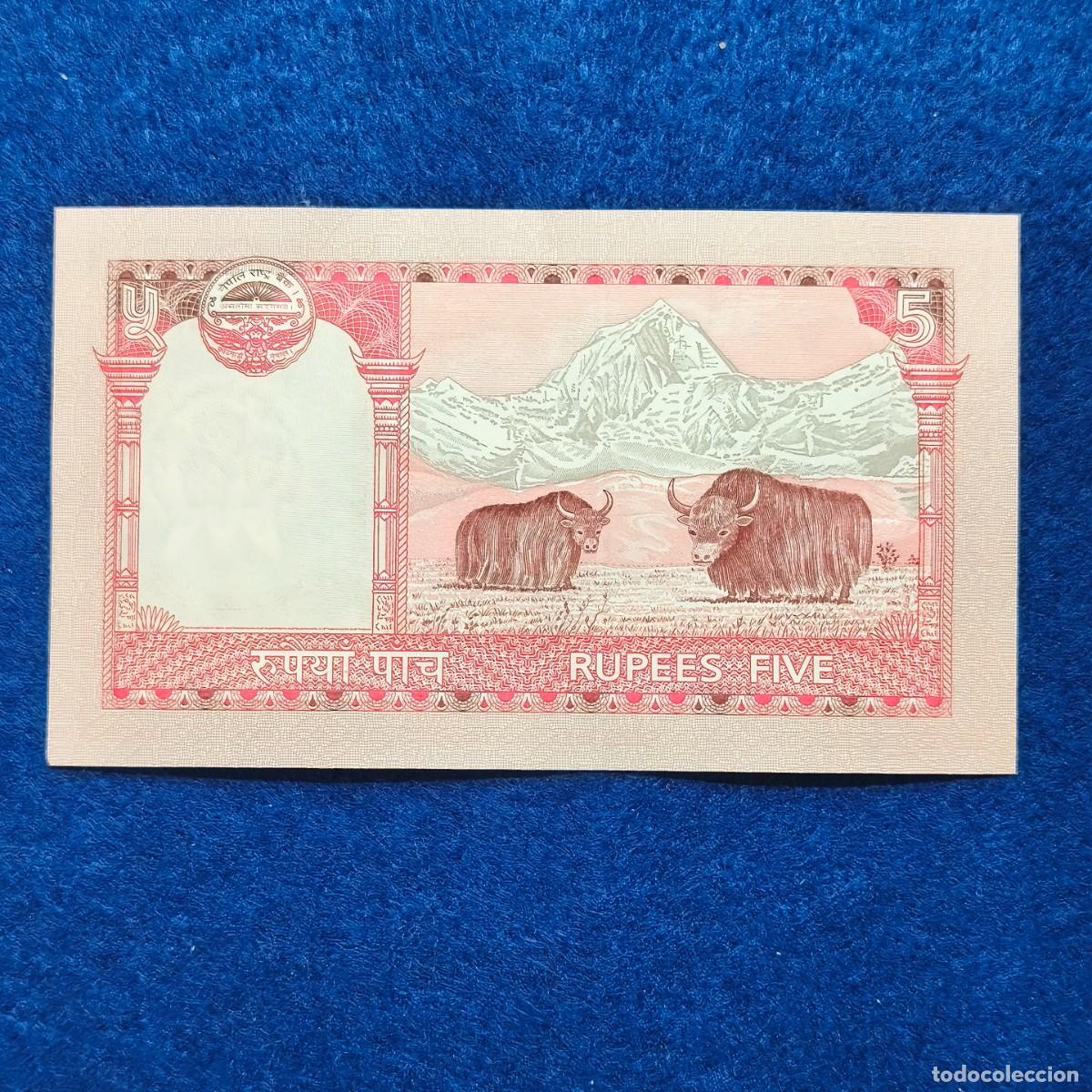 Billetes extranjeros: 5 RUPIAS DE NEPAL. A&Ntilde;O - Foto 4