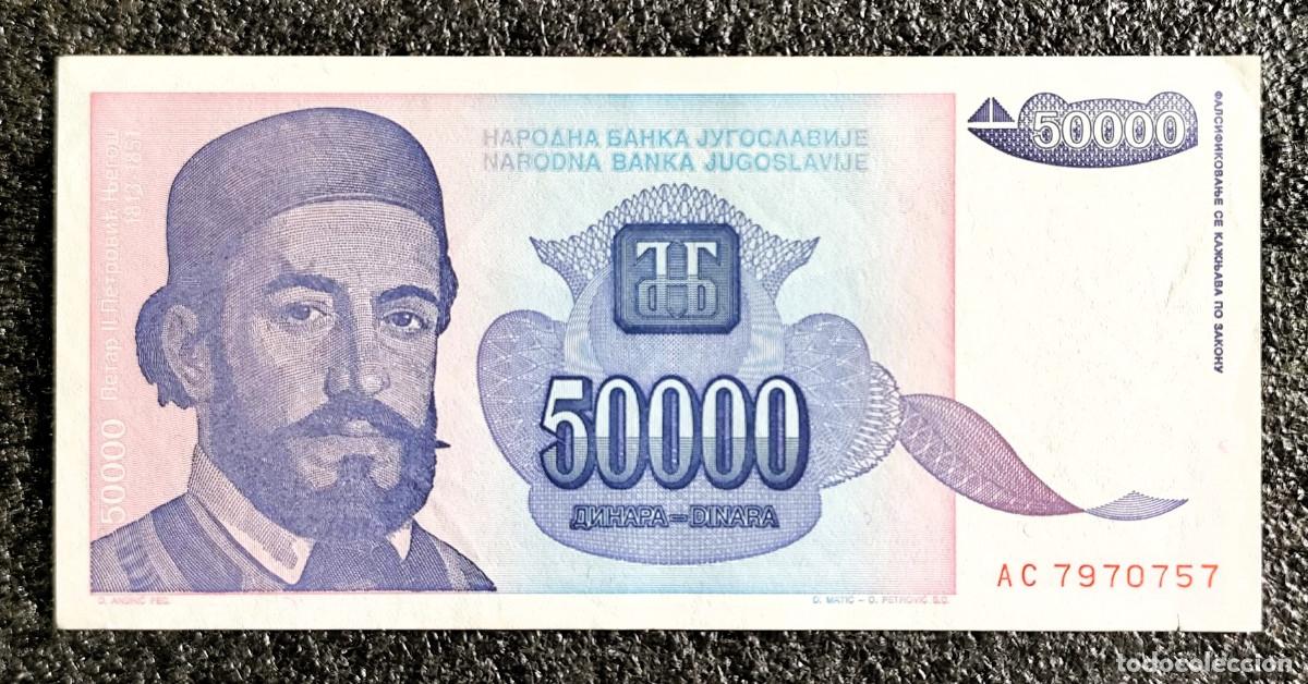 Billetes extranjeros: Yugoslavia &ndash; 50.000 Dinara 1993 &ndash; Narodna Banka &ndash; Lote 2613