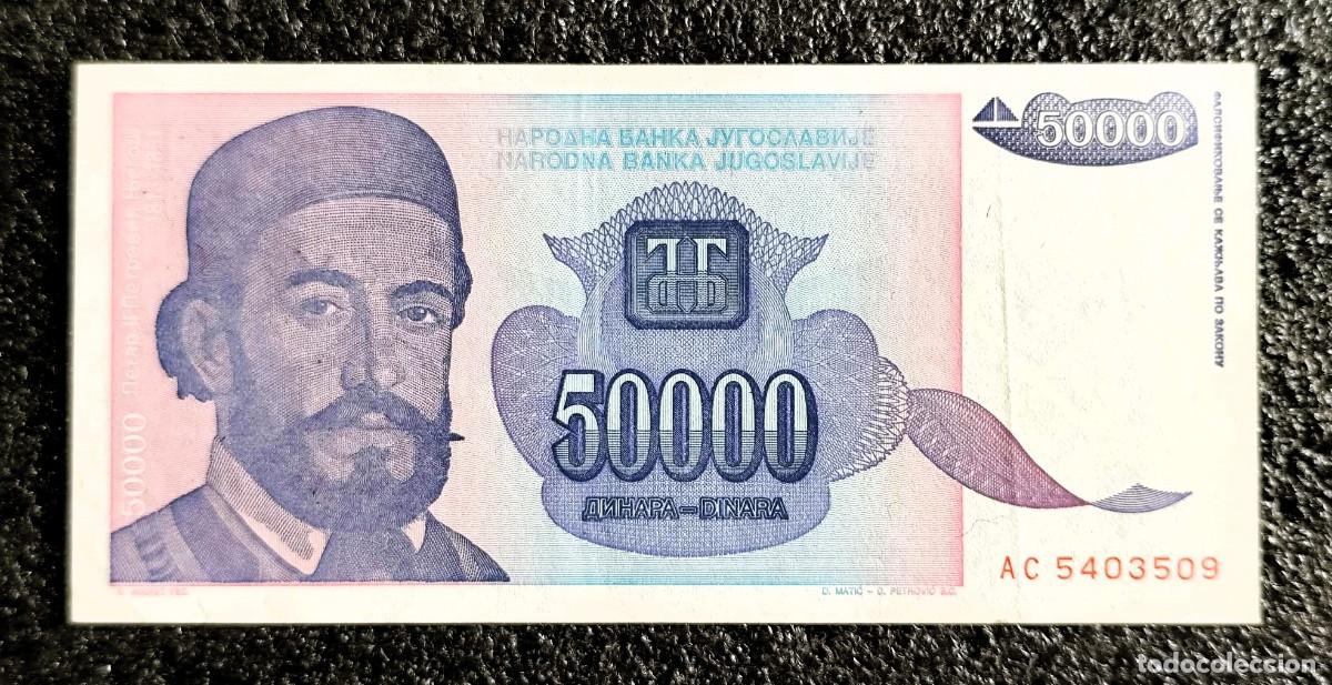 Billetes extranjeros: Yugoslavia &ndash; 50.000 Dinara 1993 &ndash; Narodna Banka &ndash; Lote 2614