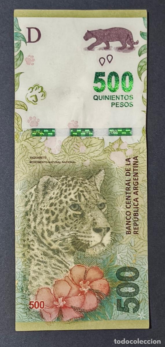 Billets internationaux: ARGENTINA. 500 pesos modelo 2016. Fauna. Yaguarete.