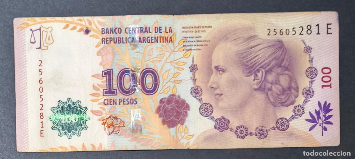 Billetes extranjeros: ARGENTINA. 100 pesos modelo 2012. Eva Per&oacute;n. Serie E. - Foto 1