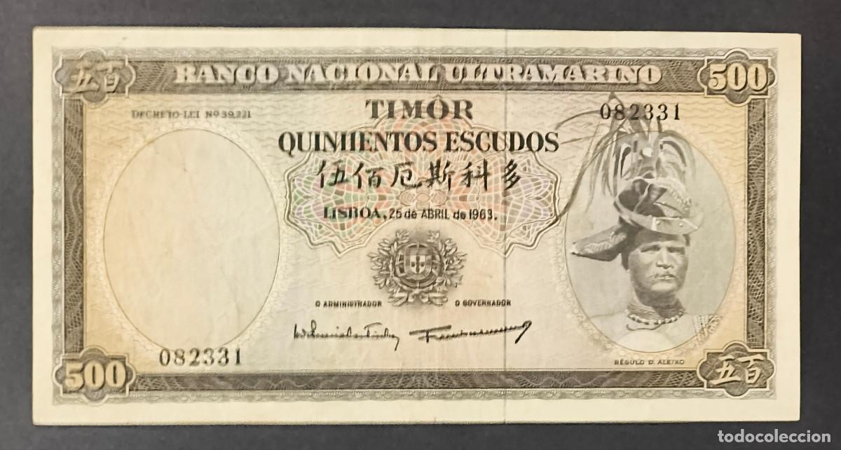 International Banknotes: TIMOR. 500 escudos 1963. Pick 29