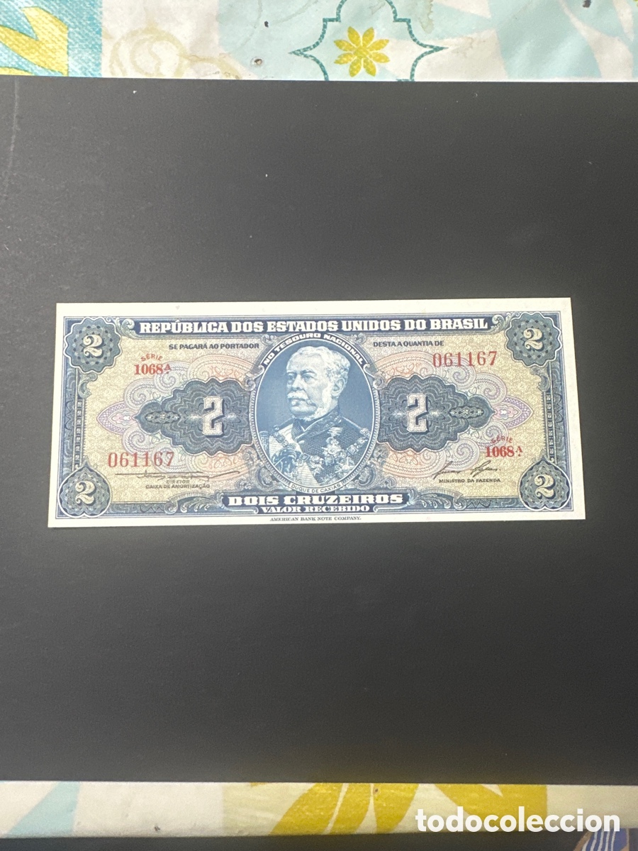 Billetes extranjeros: Billete de Brasil de 2 cruzeiros sin circular